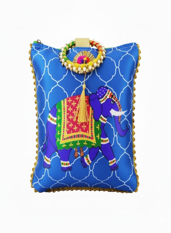 TAVASYA Traditional Potli Gift Bags with Zip & Bangle Handle - Pack of 30 - Elephant Design | Return Gift Bags for Weddings, Pooja, Baby Shower, Housewarming, Festivals & Functions - Image 4